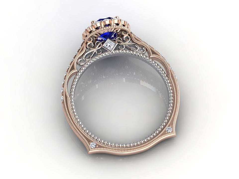 Miror Oval Halo Sapphire Ring "2.16 TCW"